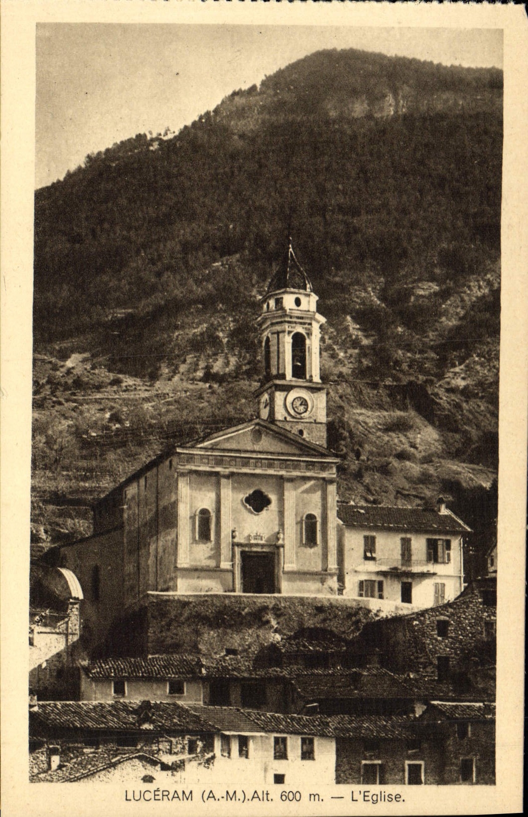 VINTAGE POSTCARD Luceram the Church