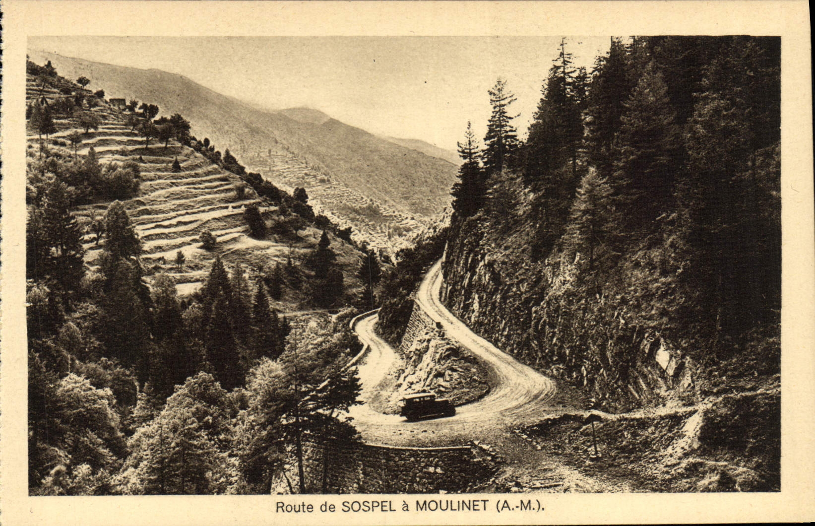 VINTAGE POSTCARD Winch Road of Sospel