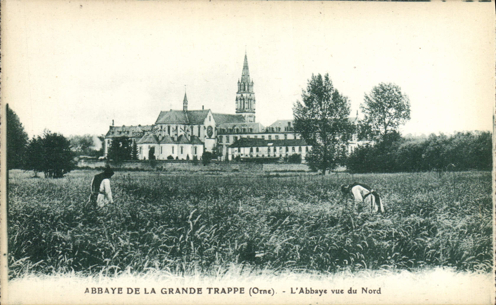 Abadía de la POSTAL de la VENDIMIA de la puerta de trampa grande la abadía vista del norte