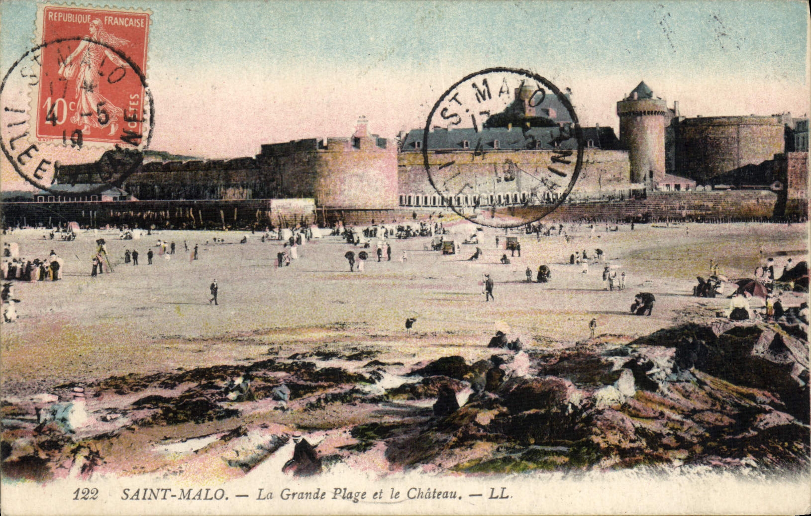 CPA Saint Malo La Grande Plage et le Chateau