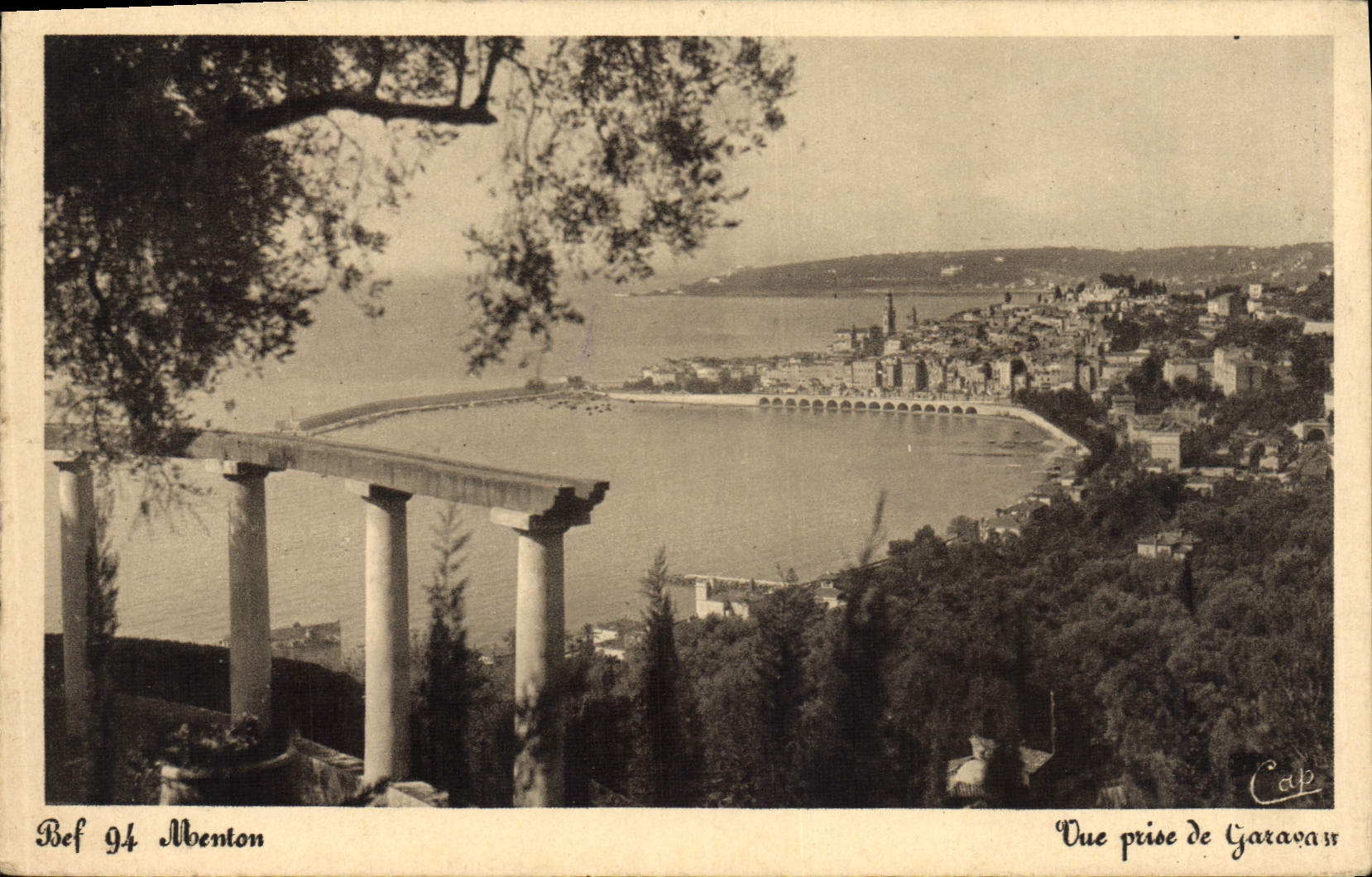 CPA Menton Vue Prise de Garavan