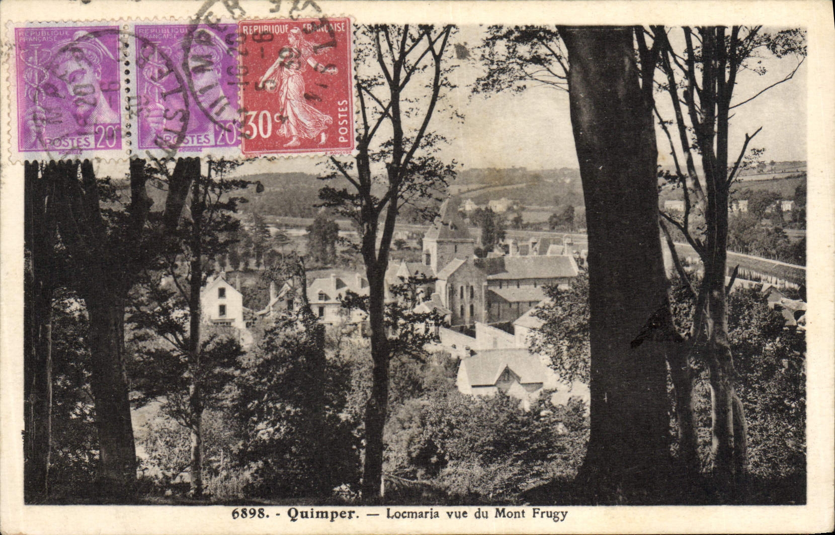 VINTAGE POSTCARD Quimper Locmaria Seen of the Frugy Mount