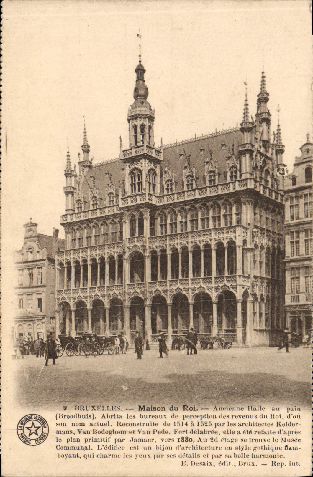 Casa de Bruselas de la POSTAL de la VENDIMIA del rey Ancienne Market al pan