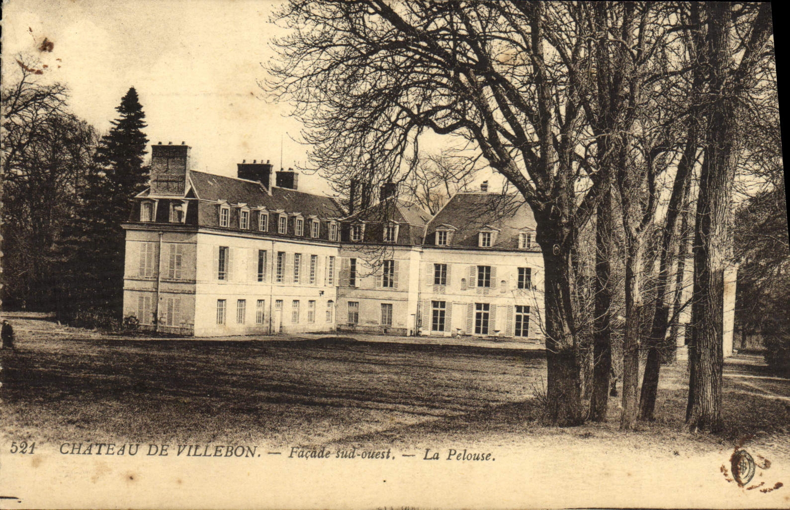Ataque frontal meridional de Castle De Villebon Western de la POSTAL de la VENDIMIA
