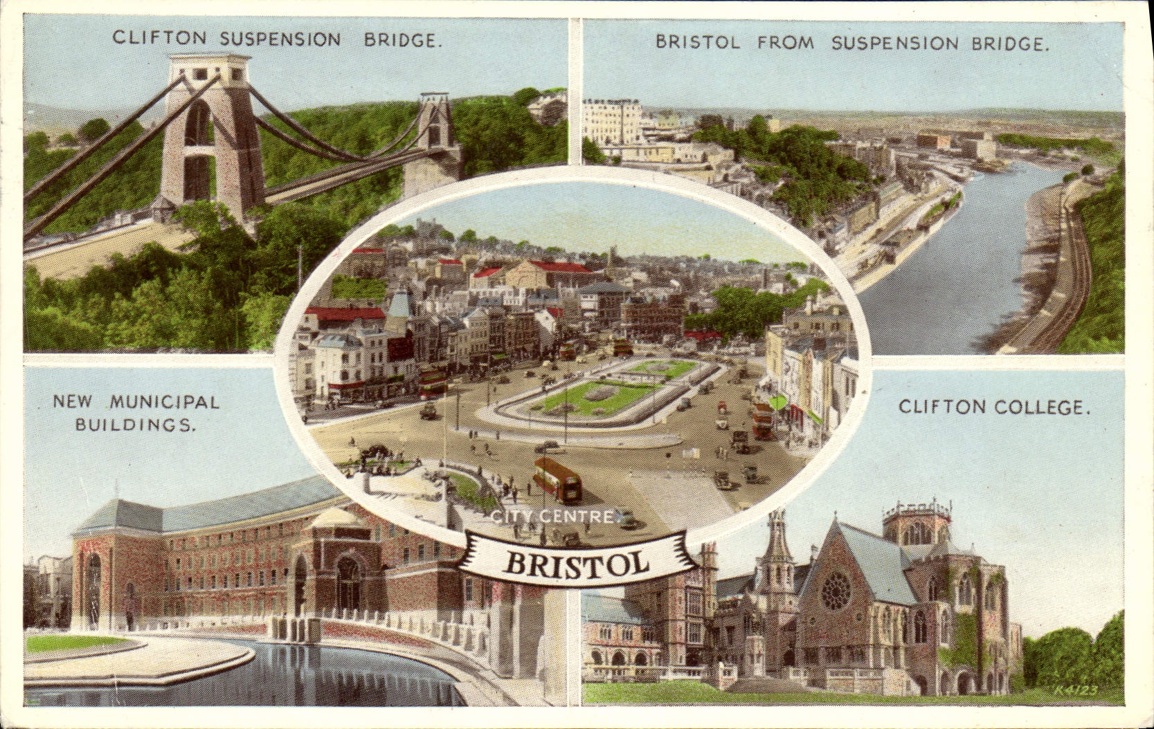 MODERN CARD Bristol-board Clifton Suspension bridge