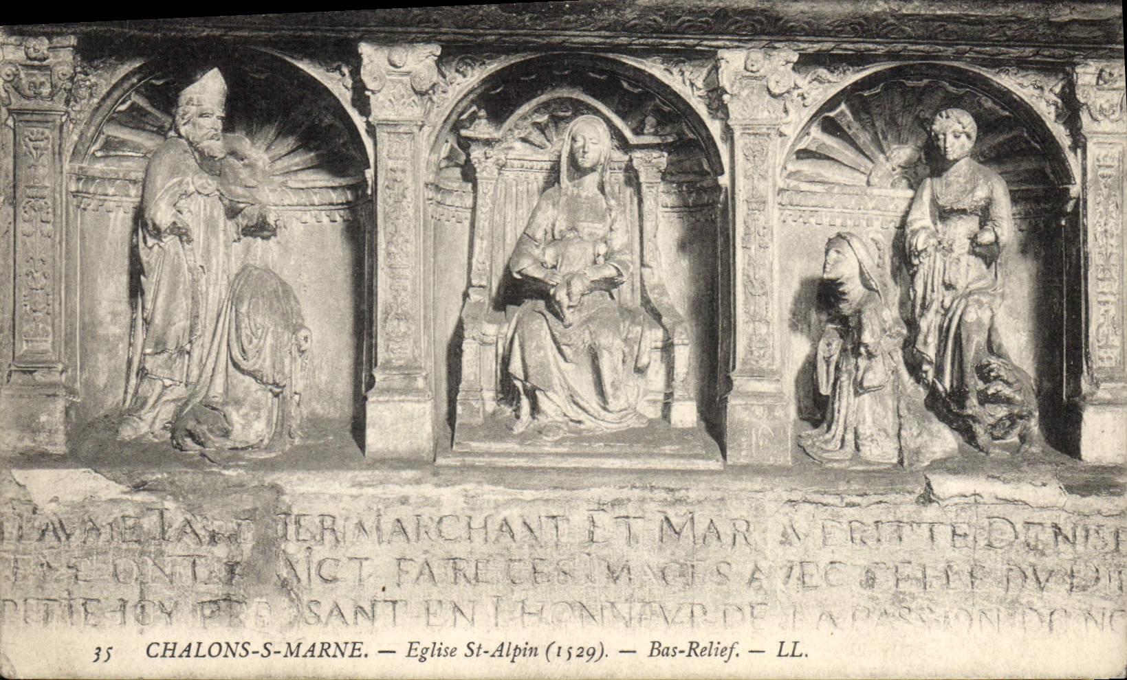 VINTAGE POSTCARD Trawl-nets On the Marne Church Alpine St Low relief