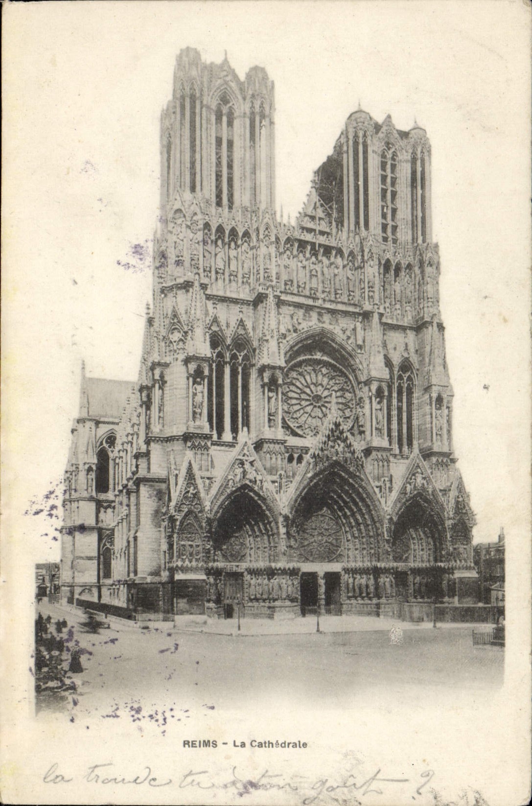 POSTAL Reims de la VENDIMIA la catedral