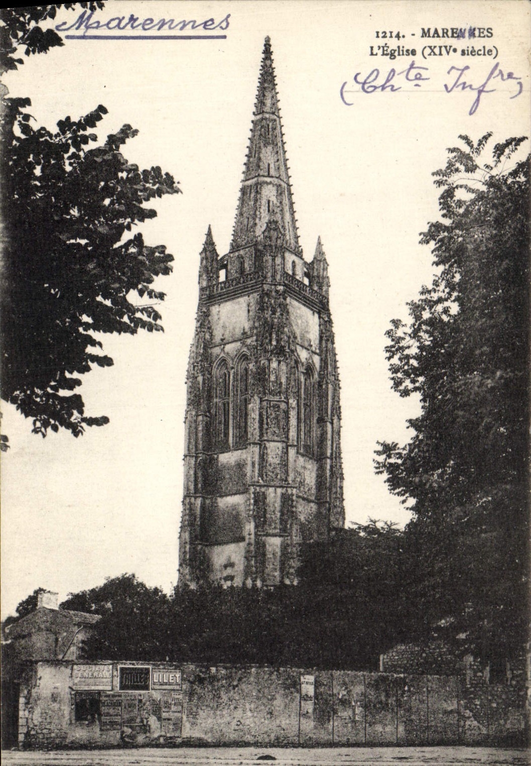 VINTAGE POSTCARD Marenne oyster the Church
