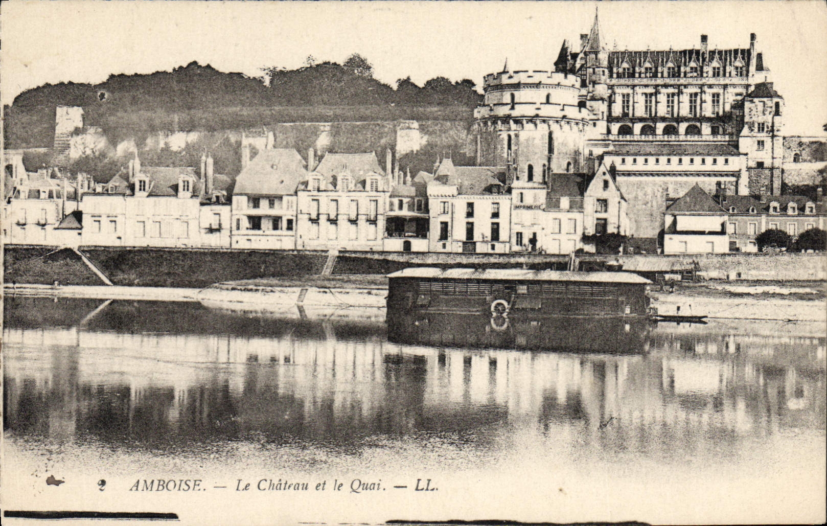 POSTAL Amboise de la VENDIMIA el castillo y el Quay
