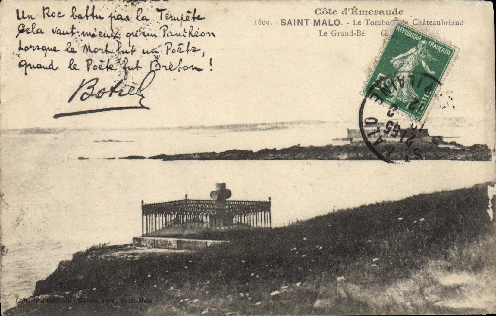 CPA Saint Malo Le Tombeau de Chateaubriand Le Grand Be