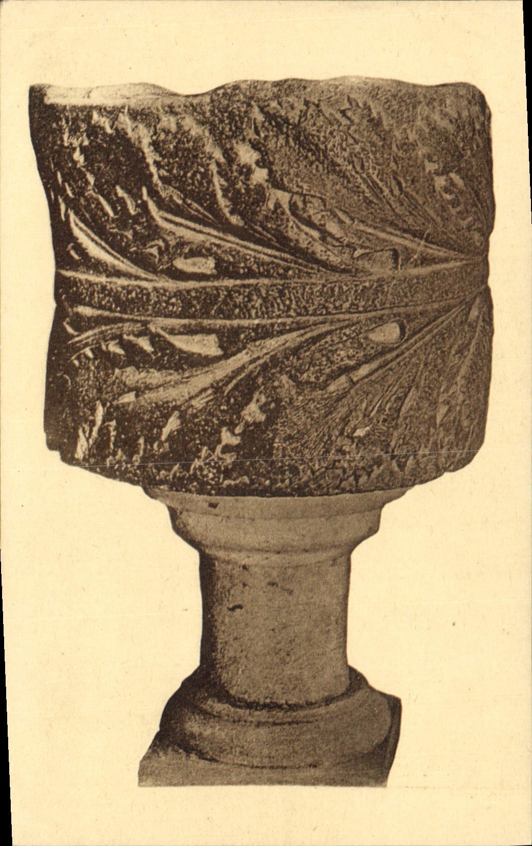 VINTAGE POSTCARD Interior Elne of the church the stoup