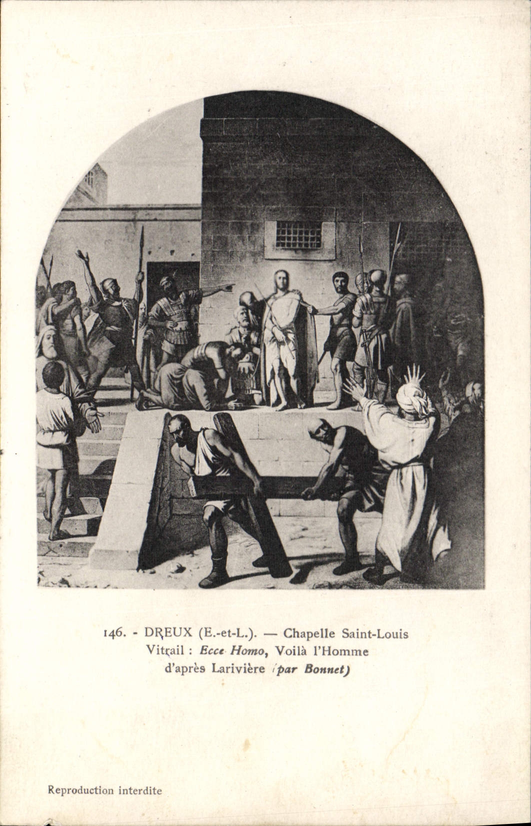 CPA Dreux Chapelle Saint Louis Vitrail Ecce Homo Lairiviere