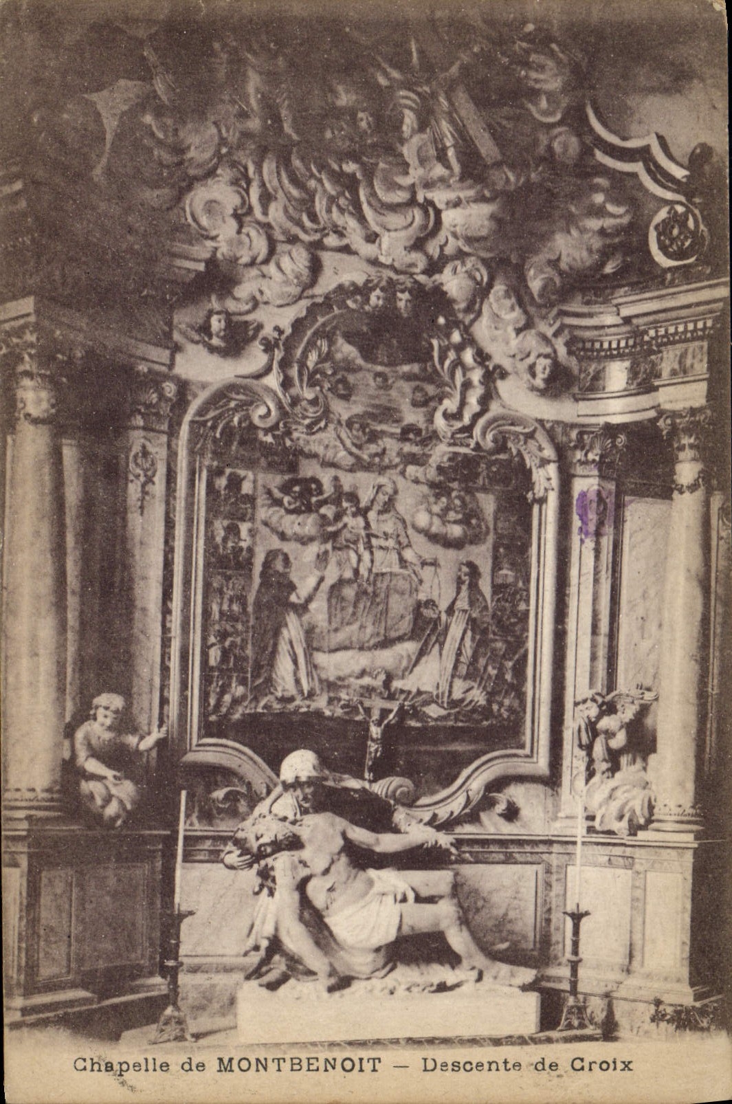 VINTAGE POSTCARD Vault of Montbenoit Deposition