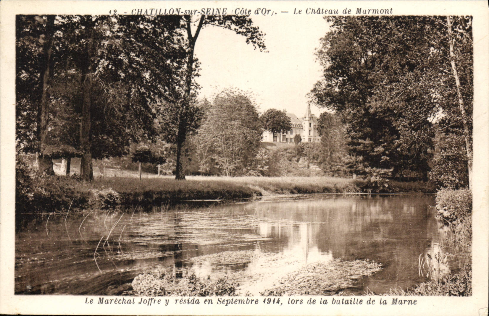 VINTAGE POSTCARD Chatillon on the Seine the castle of Marmont