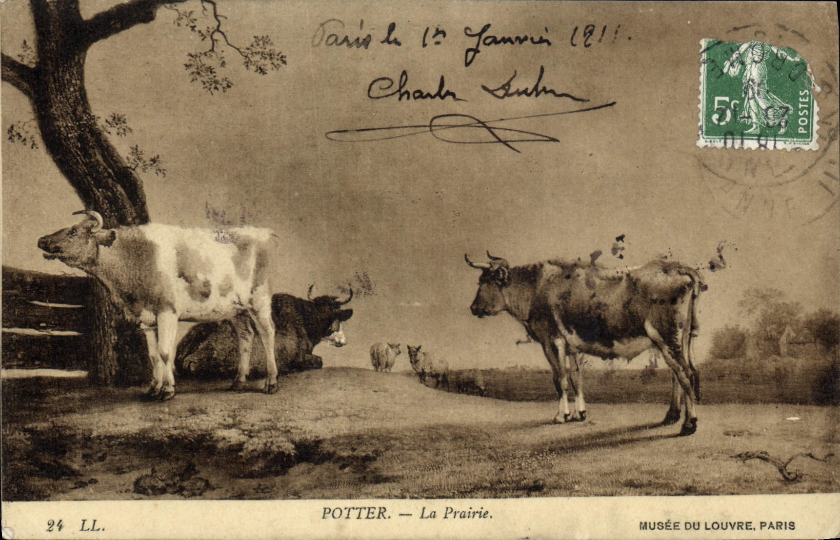 CPA Potter La Prairie Musee du Louvre Paris