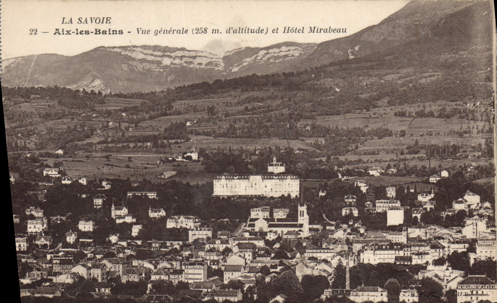 VINTAGE POSTCARD Aix Les Bains View and Mirabeau Hotel