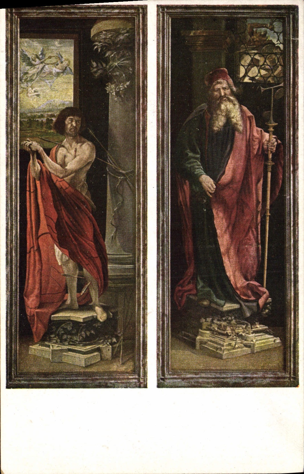VINTAGE POSTCARD Matthias Grunewald Inseheimer Altar DER heilige Sebastian