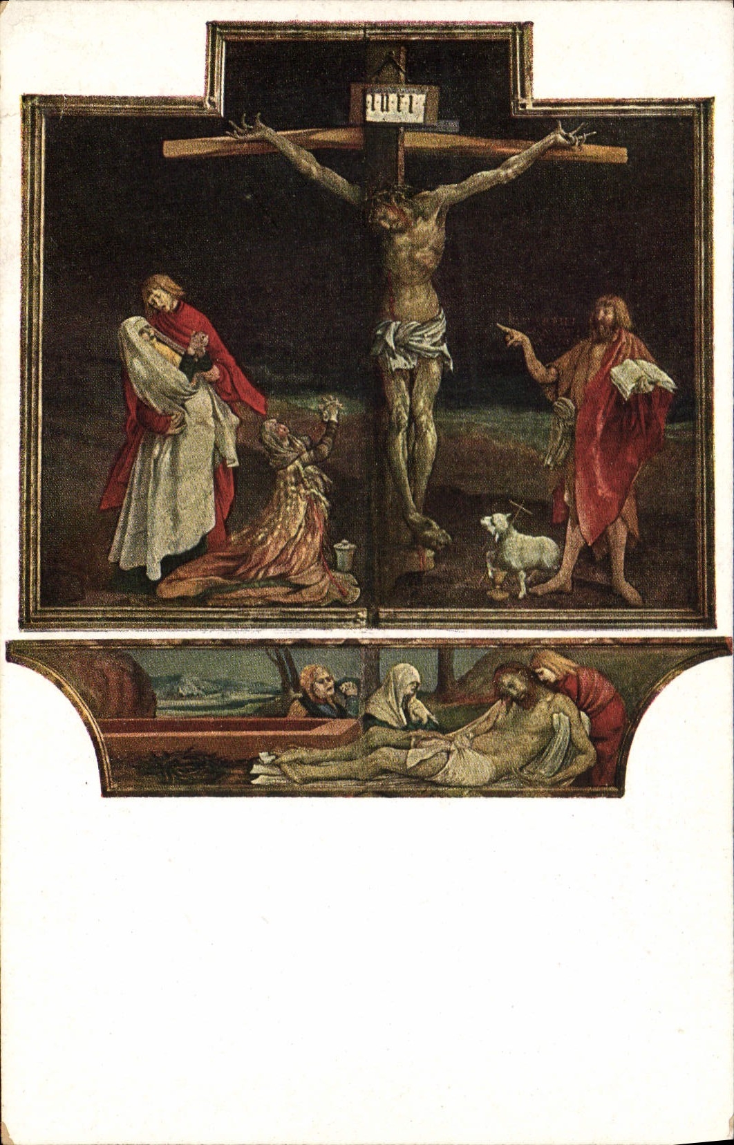 CPA Matthias Grunewald Inseheimer Altar Die Kreuzigung Die Predella