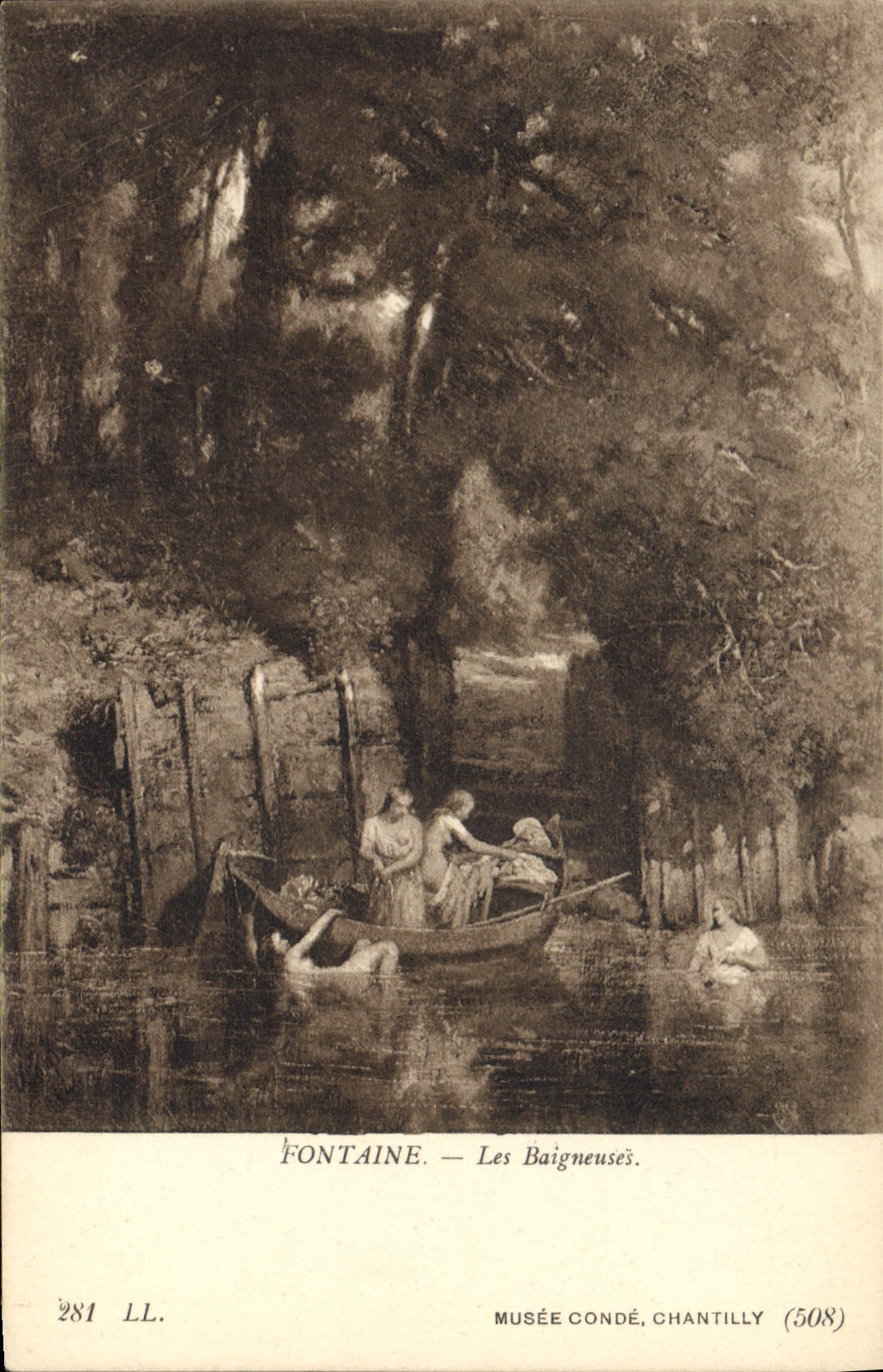 CPA Fontaine Les Baigneuses Musee Conde Chantilly