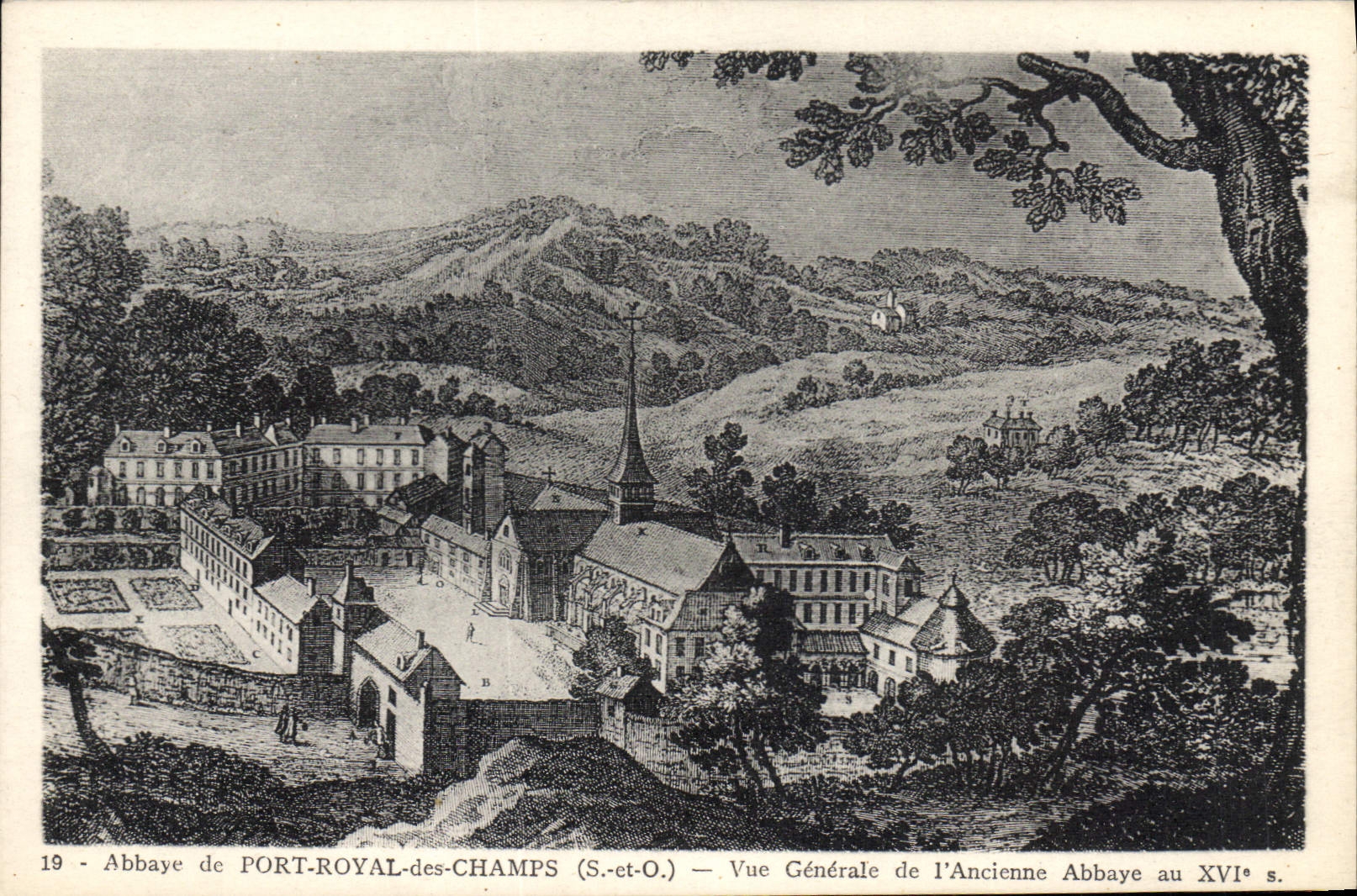 VINTAGE POSTCARD Abbey of Royal Port of the Fields View of the old abbey