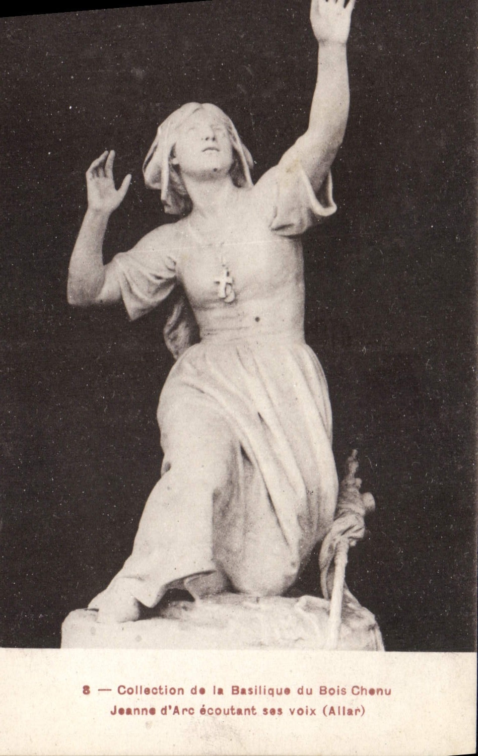 Colección de la POSTAL de la VENDIMIA de la basílica del arco de madera del d de Chenu Jeanne que escucha sus voces