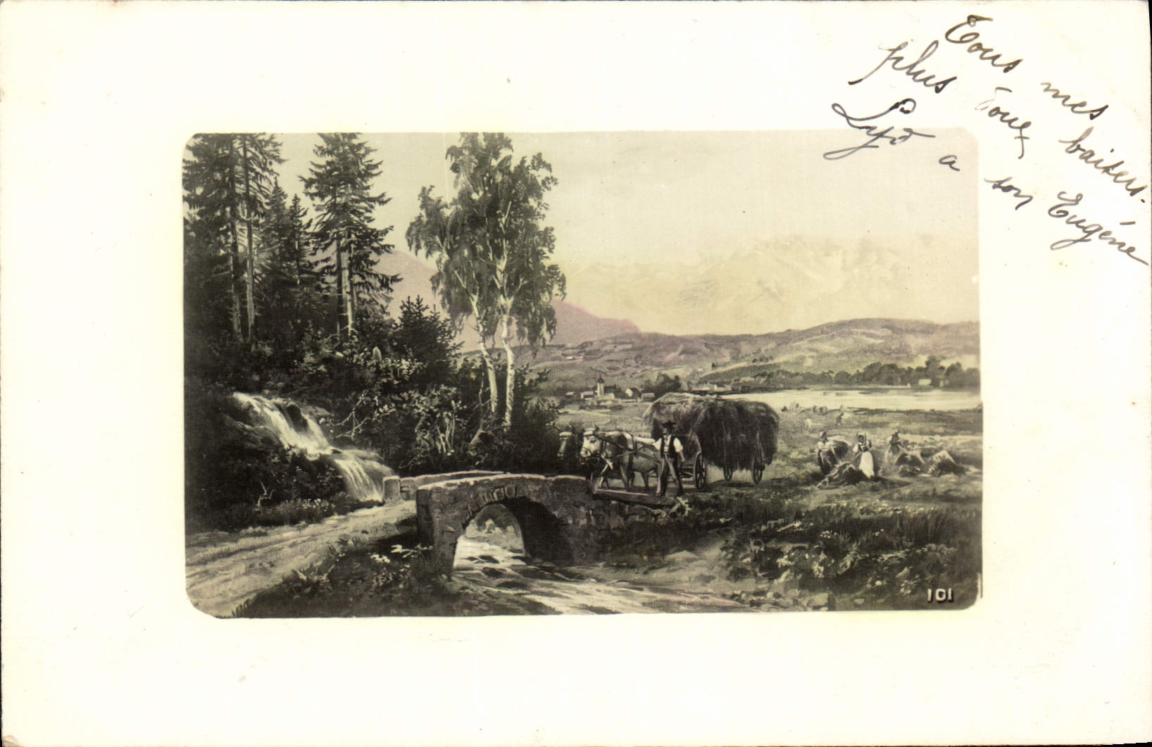 VINTAGE POSTCARD Fantasy Coach Oxen
