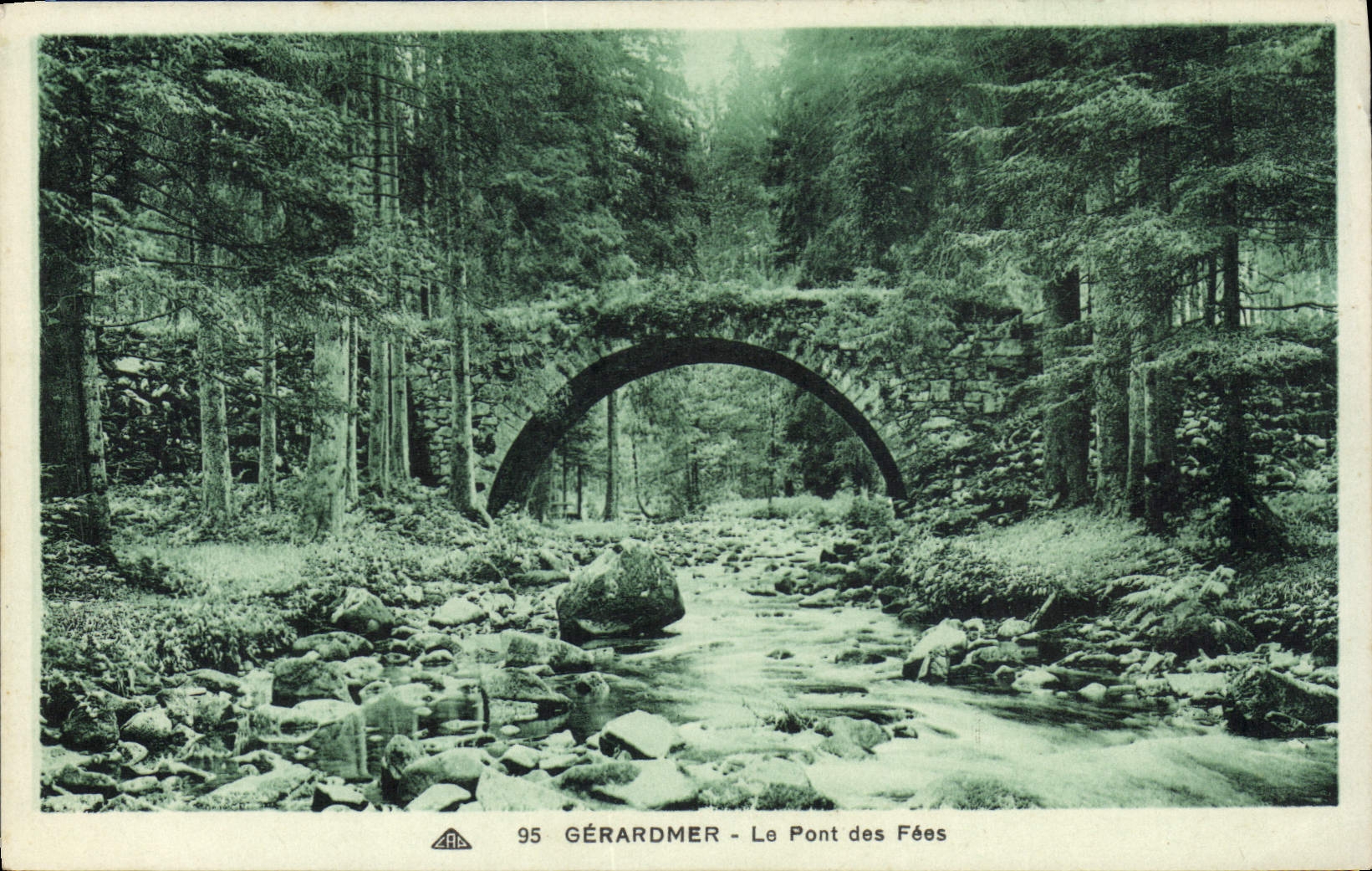 VINTAGE POSTCARD Gerardmer the Bridge of the Fairies