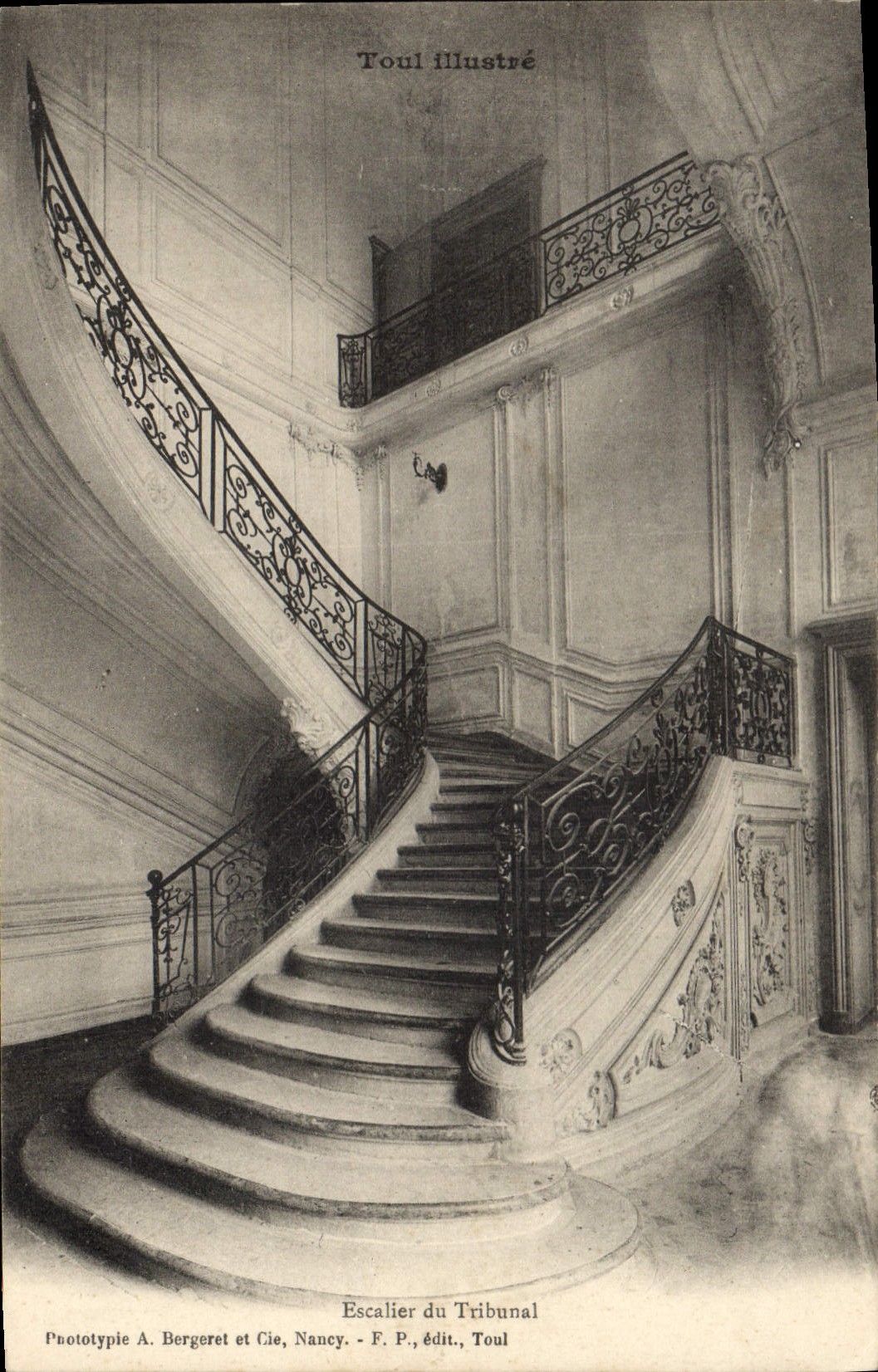 VINTAGE POSTCARD Staircase of the Toul court