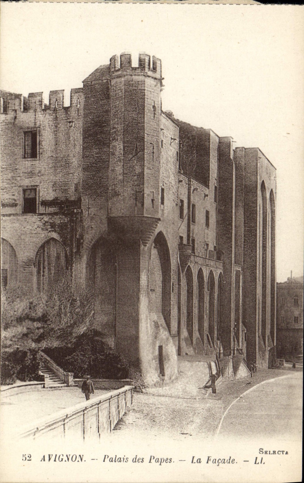 Paladar de Avignon de la POSTAL de la VENDIMIA de los papas el ataque frontal