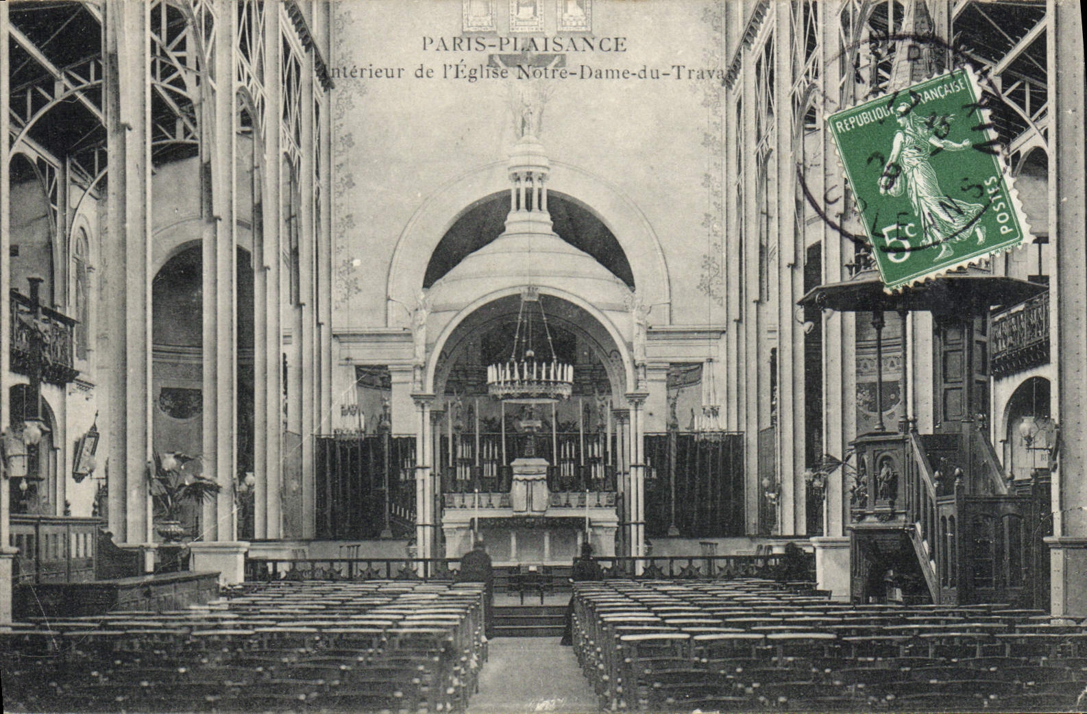 CPA Paris Plaisance Interieur de l'eglise Notre Dame de Travers 