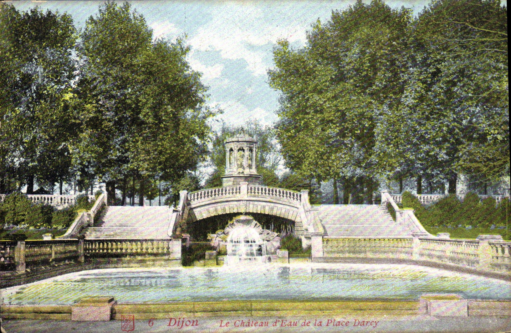 VINTAGE POSTCARD Dijon the Water Tower of the Place Darcy