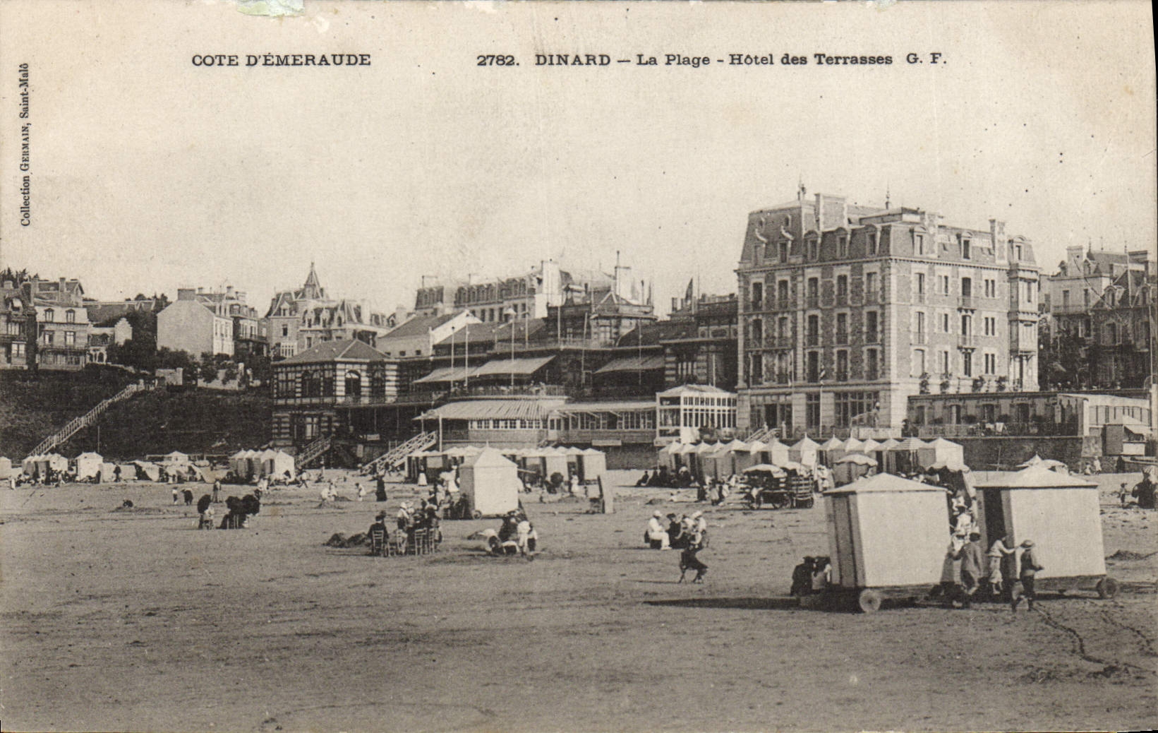 VINTAGE POSTCARD Dinard the Beach Hotel Of the Terraces