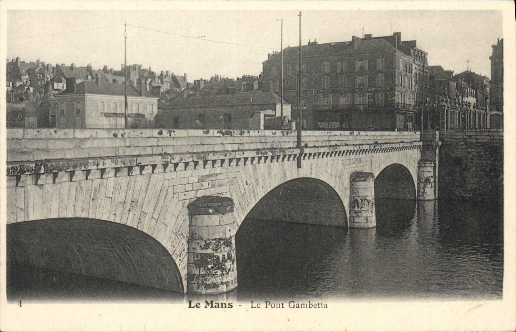 VINTAGE POSTCARD Mans the Gambetta Bridge