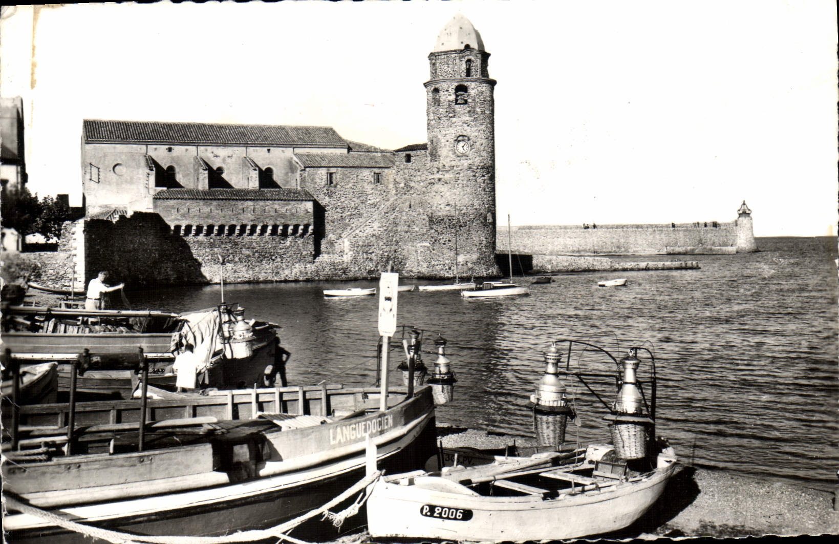 MODERN CARD Collioure the Church Holy Vincent Lamps