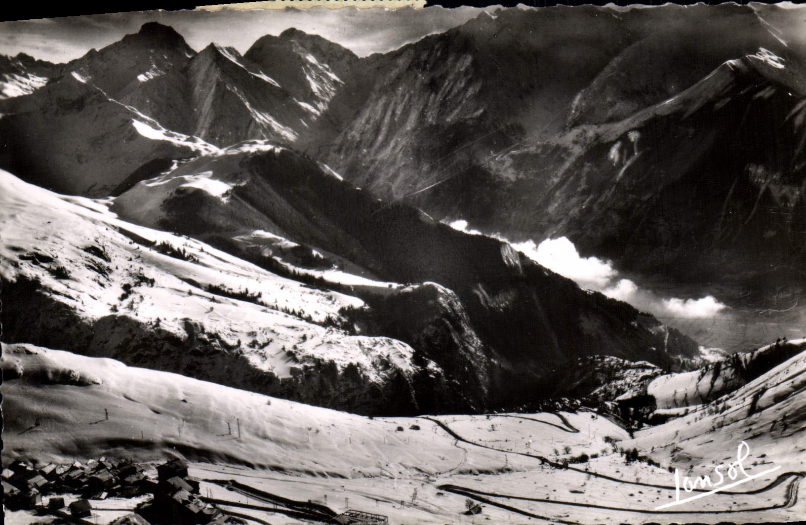 MODERN CARD Alpe D' Huez View On the Solid mass Of Muzelle and Pregentil