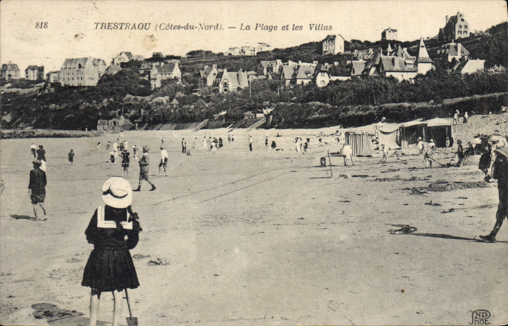 VINTAGE POSTCARD Trestraou the Beach And Villas
