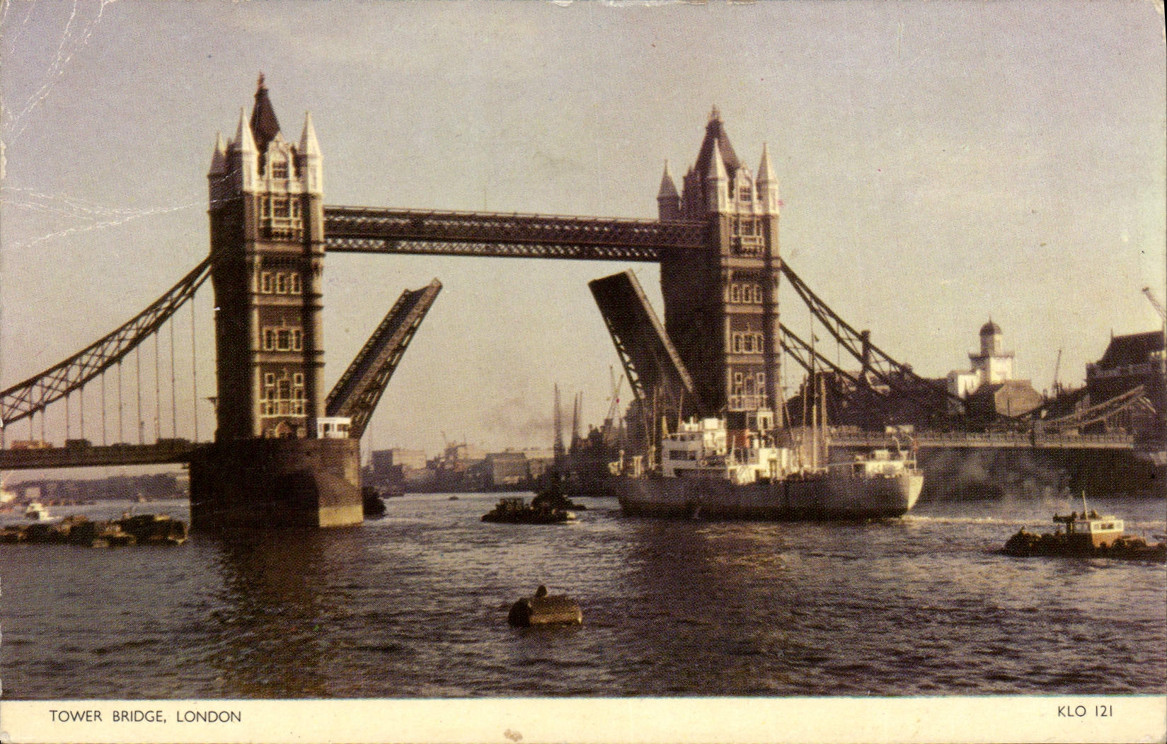 MODERN CARD Tower Bridge London Boat
