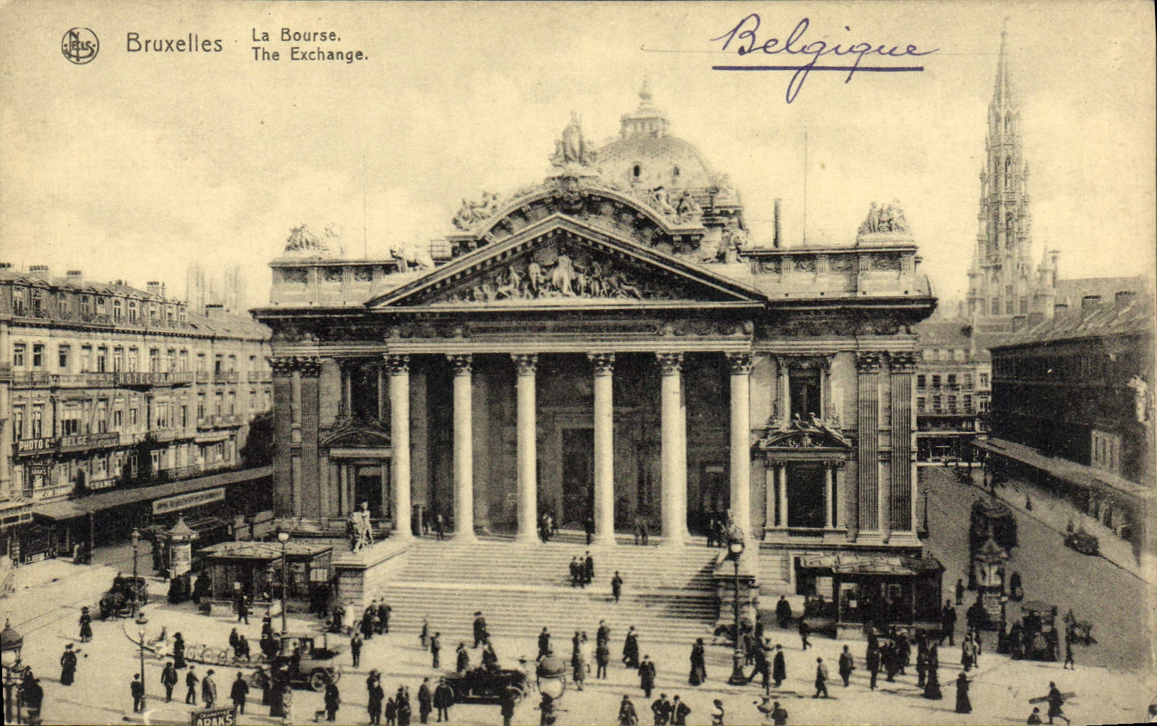 VINTAGE POSTCARD Brussels the Stock Exchange