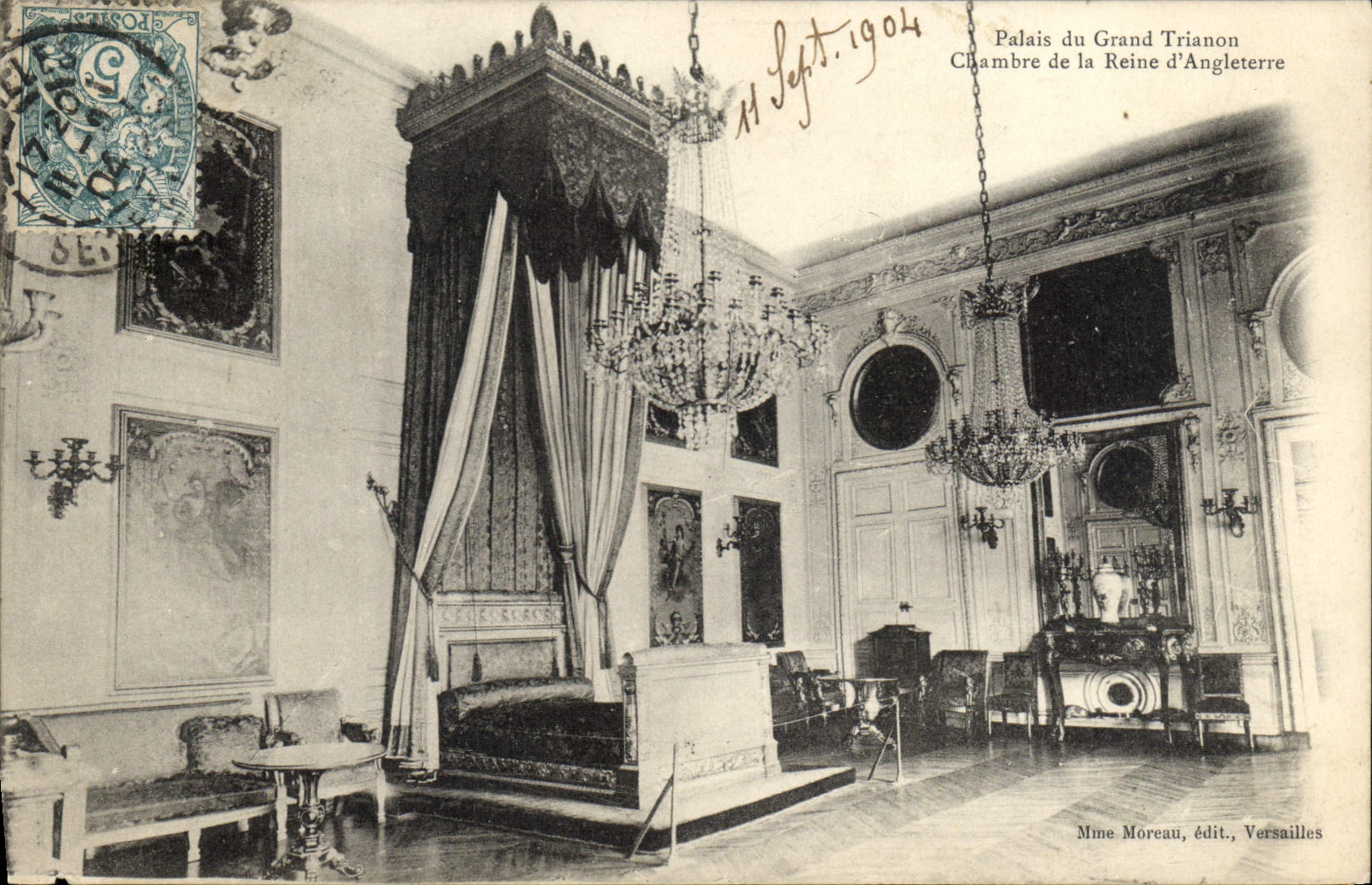 VINTAGE POSTCARD Palate Of Large Trianon Room of the Queen of England Versailles