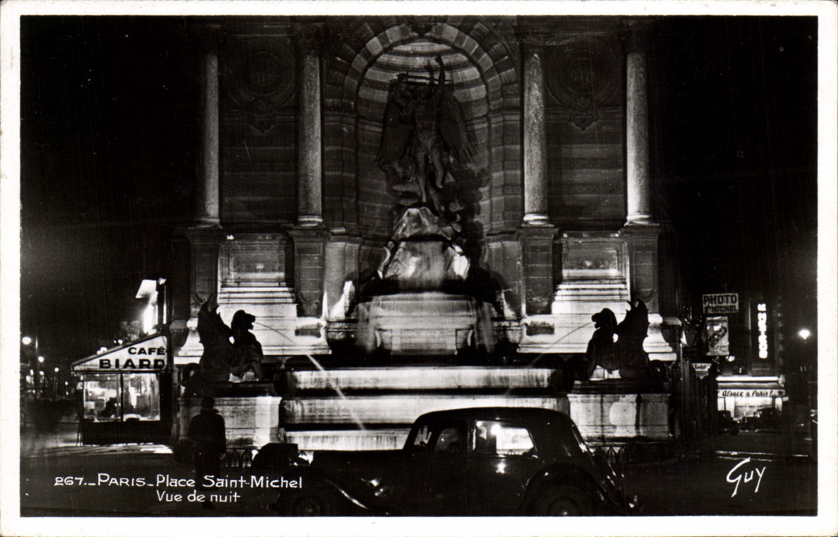 CPA Paris Place Saint Michel Vue De Nuit