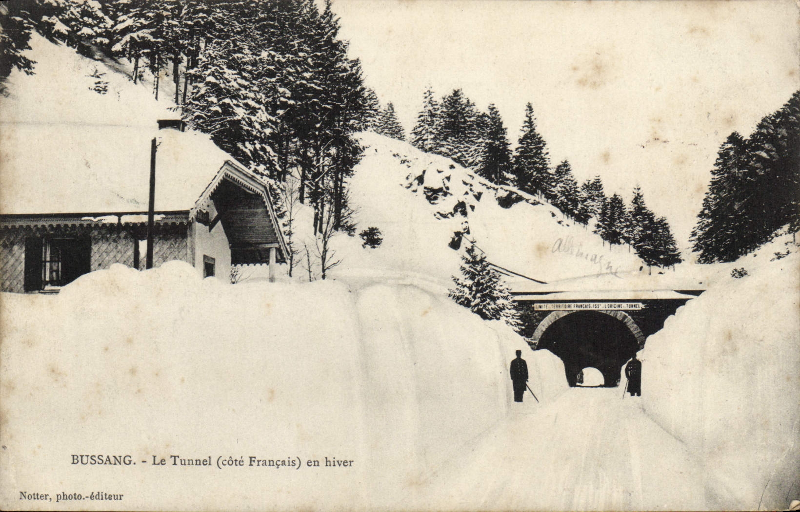 VINTAGE POSTCARD Bussang the Tunnel in winter