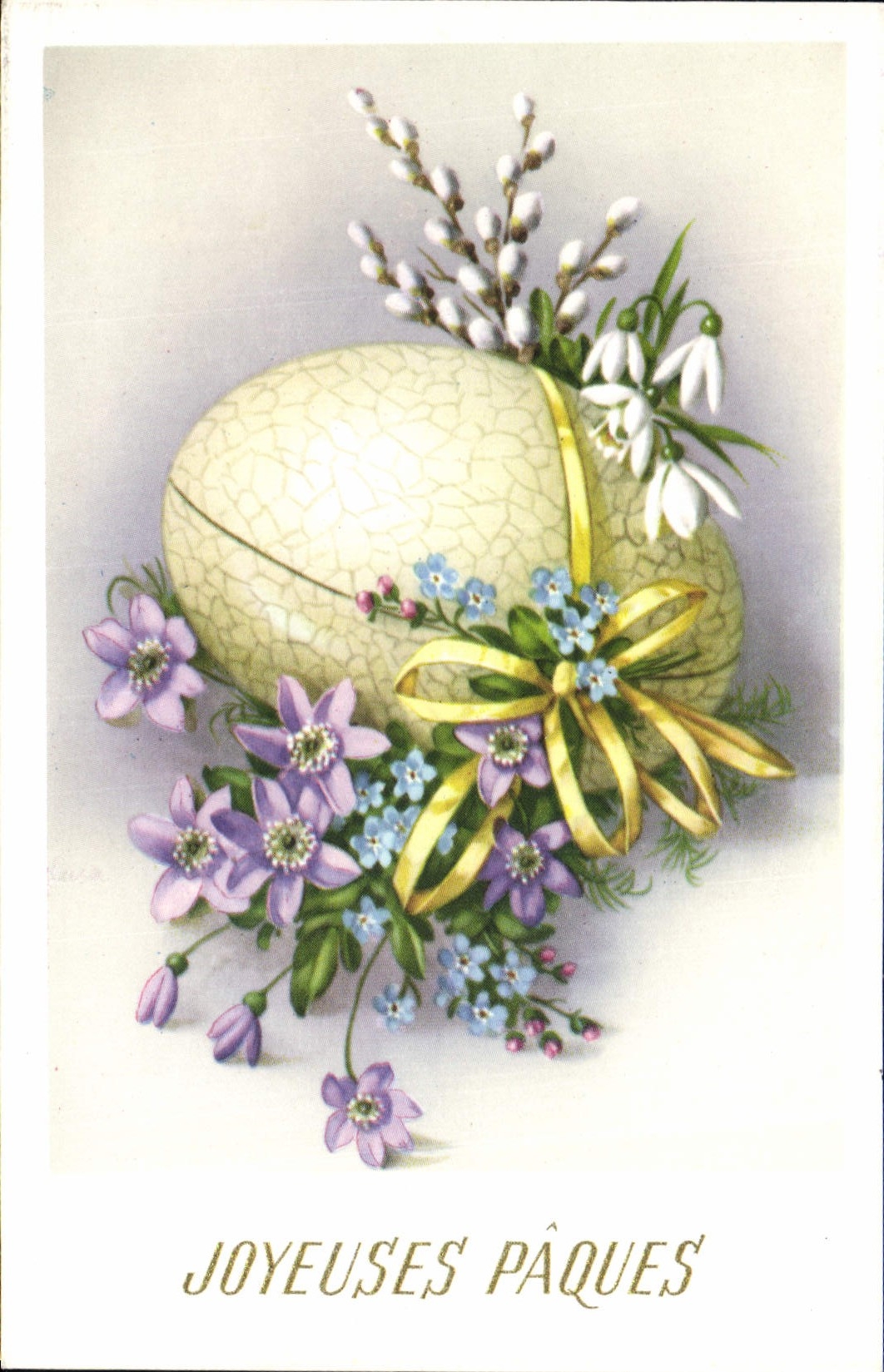 VINTAGE POSTCARD Fantasy Merry Easter Egg
