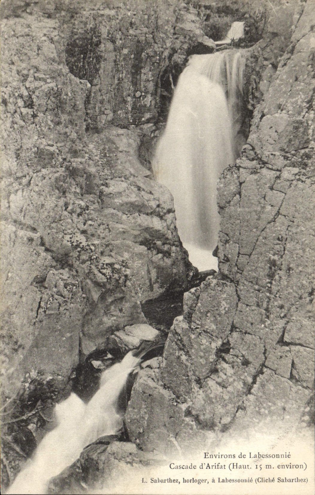 VINTAGE POSTCARD Cascade D' Arifat Surroundings of Labessonnie