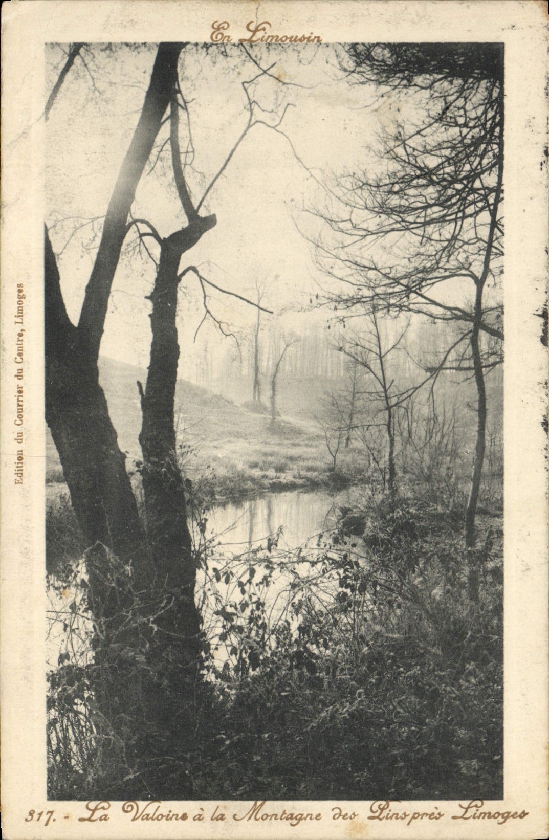 VINTAGE POSTCARD Valoine with the Mountain Of the Pines Close Limoges