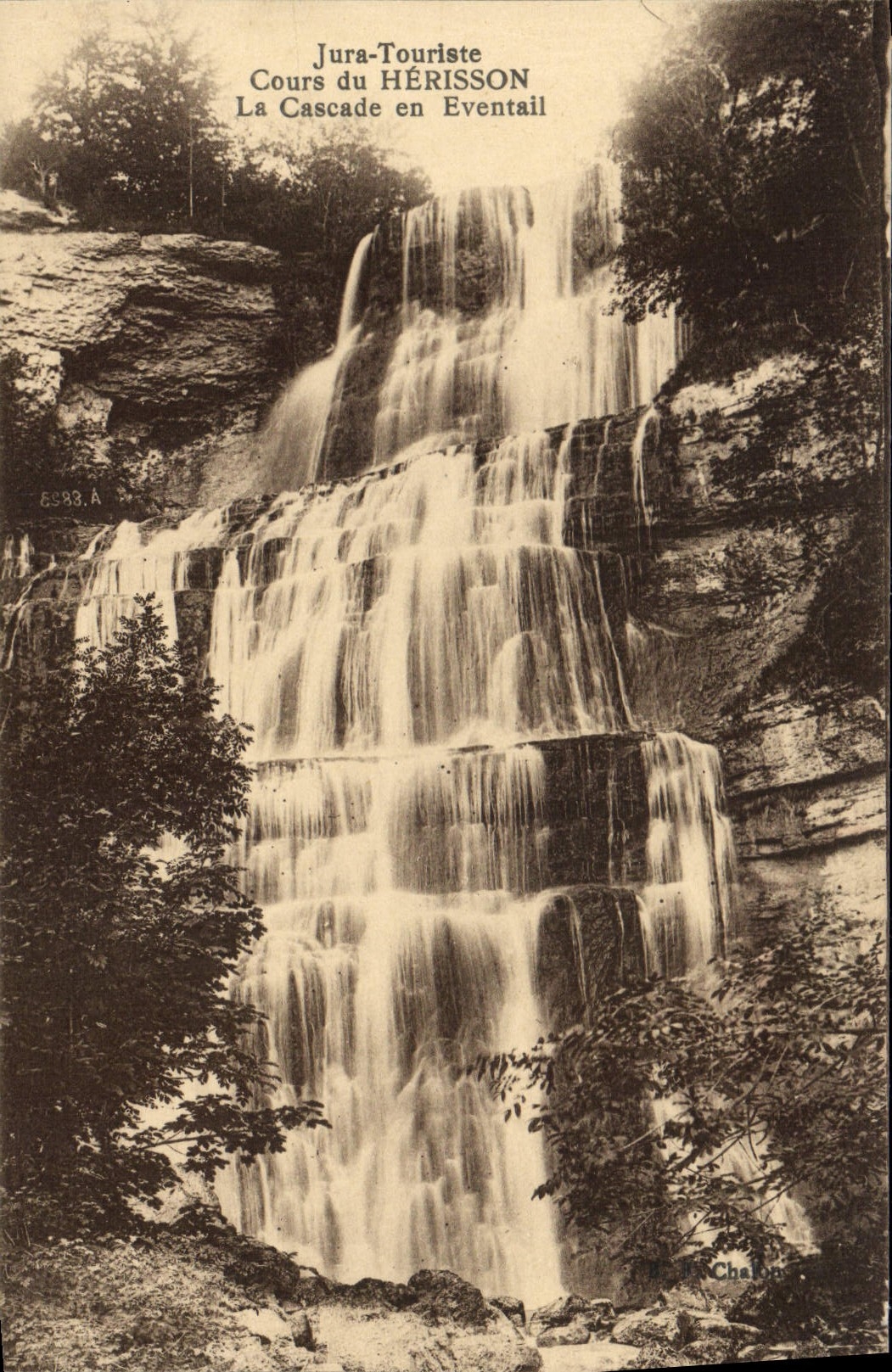 VINTAGE POSTCARD the Jura Tourist Course Of the Hedgehog the Cascade In Range