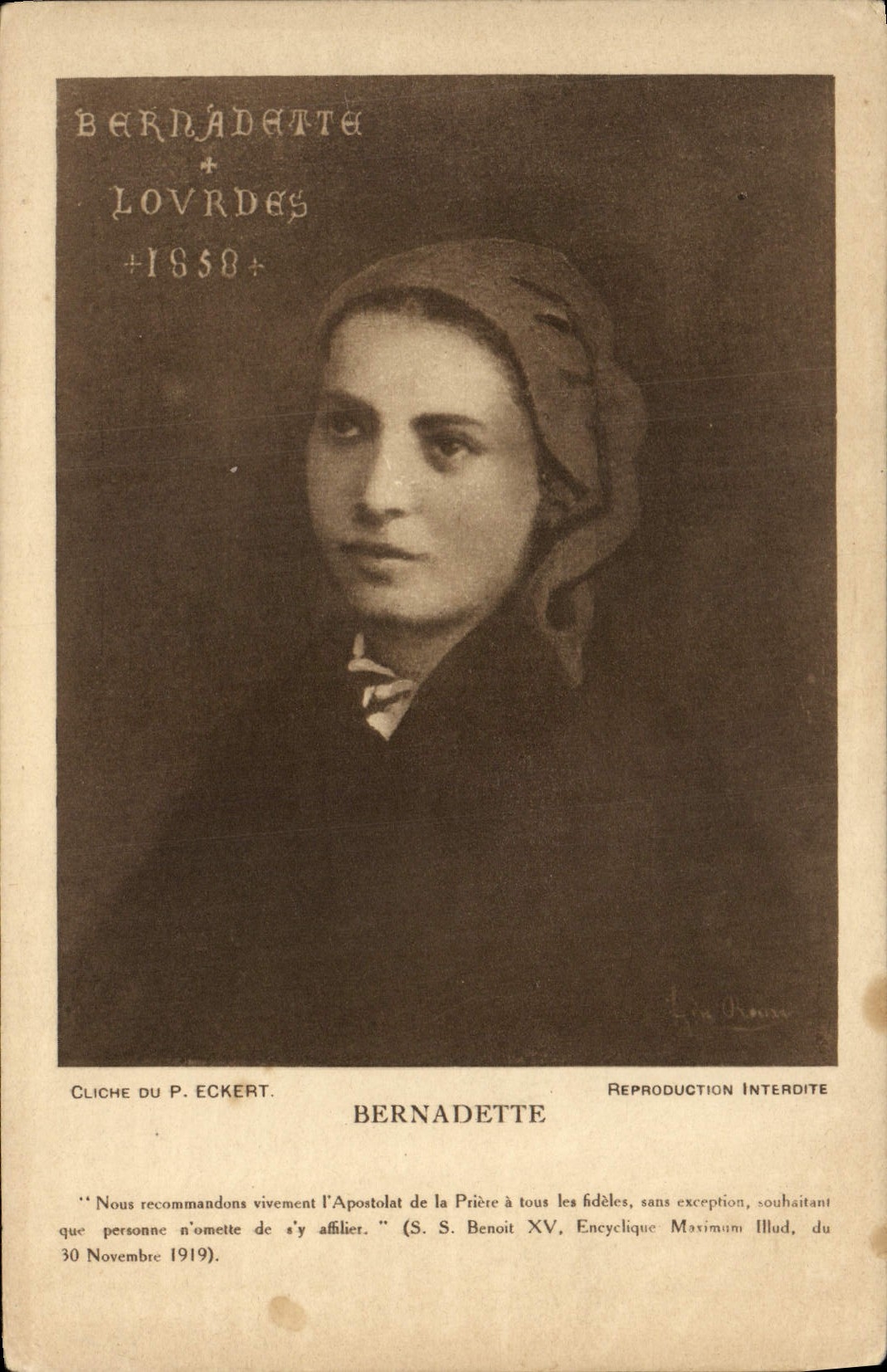 VINTAGE POSTCARD Bernadette Lourdes