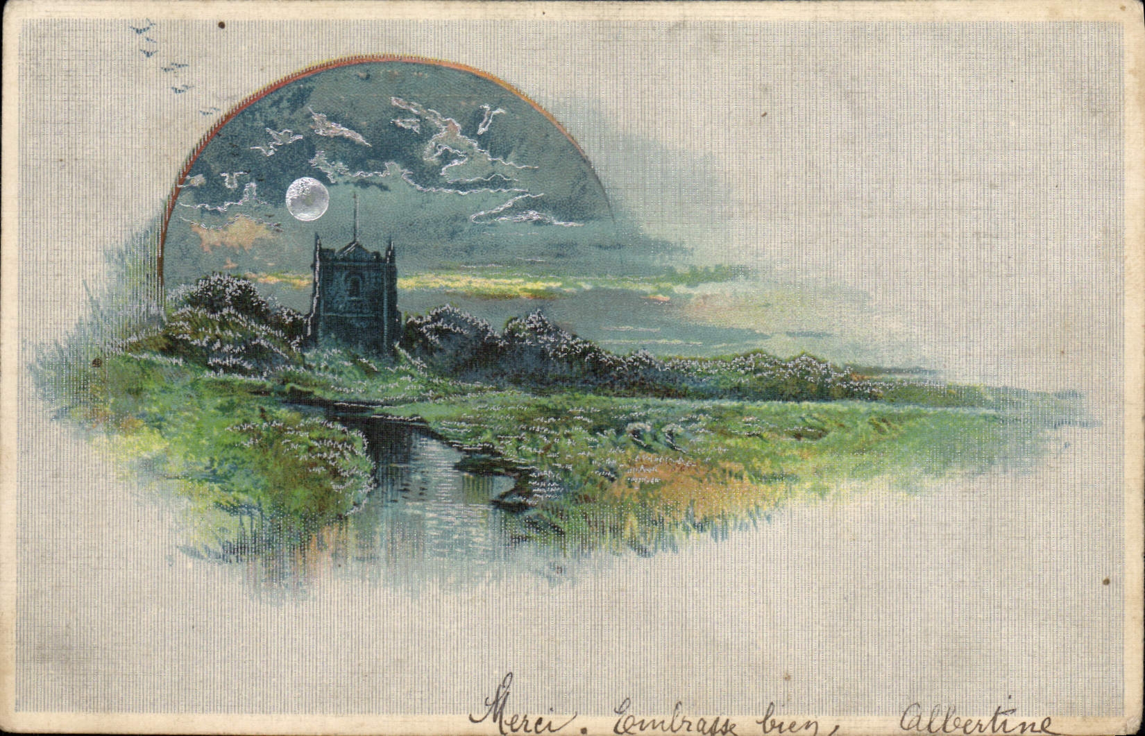 CPA Fantaisie (carte toilée)