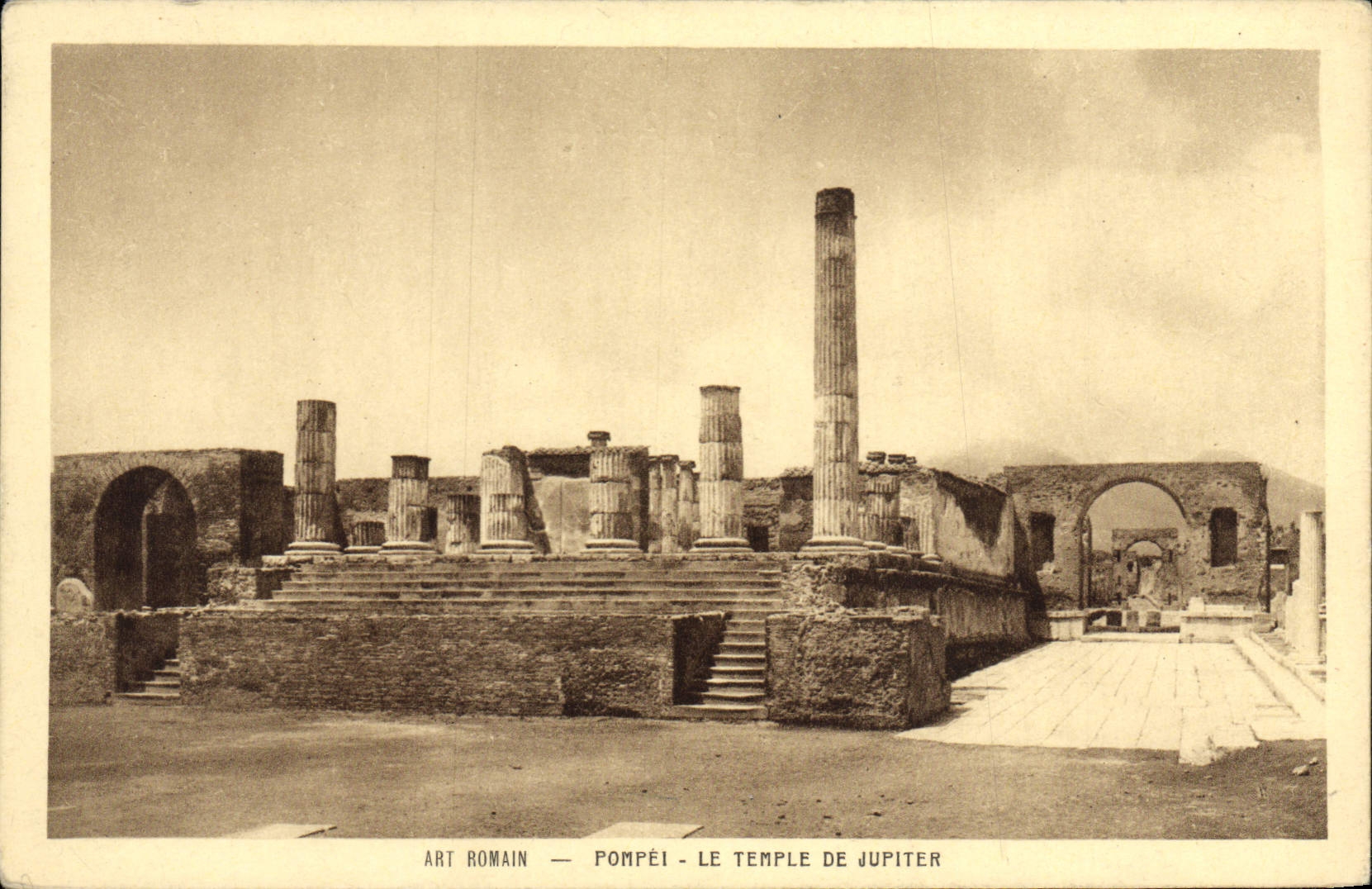 VINTAGE POSTCARD Art Romain Pompei the Jupiter Temple