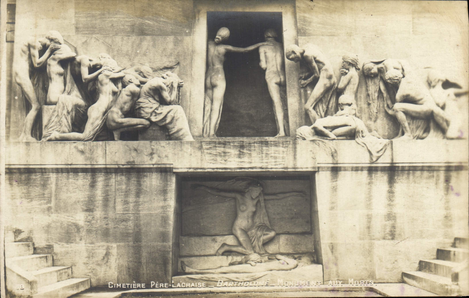 VINTAGE POSTCARD Cemetery Lachaise Father