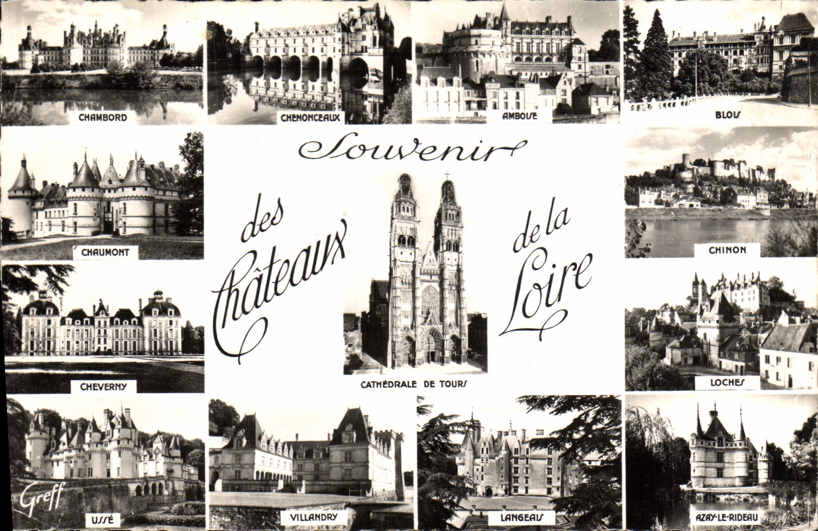 CPM Souvenir Chateaux De La Loire Chambord Chenonceaux Amboise 